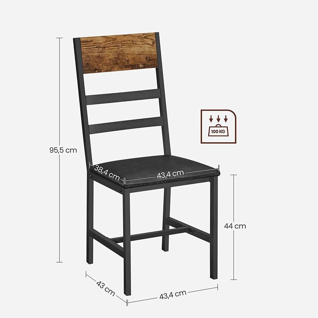 Minkštų valgomojo kėdžių rinkinys, 2 vnt. kaina ir informacija | Virtuvės ir valgomojo kėdės | pigu.lt