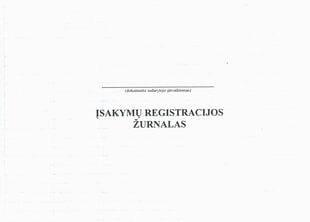 Журнал регистрации приказов, A4, 12 листов цена и информация | Тетради и бумажные товары | pigu.lt