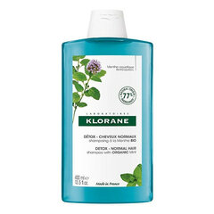 Шампунь Klorane Detox Normal Hair Shampoo with Mint Organic, 400 мл цена и информация | Шампуни | pigu.lt
