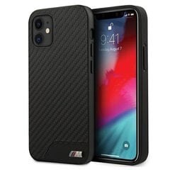 Etui BMW BMHCP12SCABBK iPhone 12 mini 5,4" czarny|black hardcase M Collection PU Carbon цена и информация | Чехлы для телефонов | pigu.lt