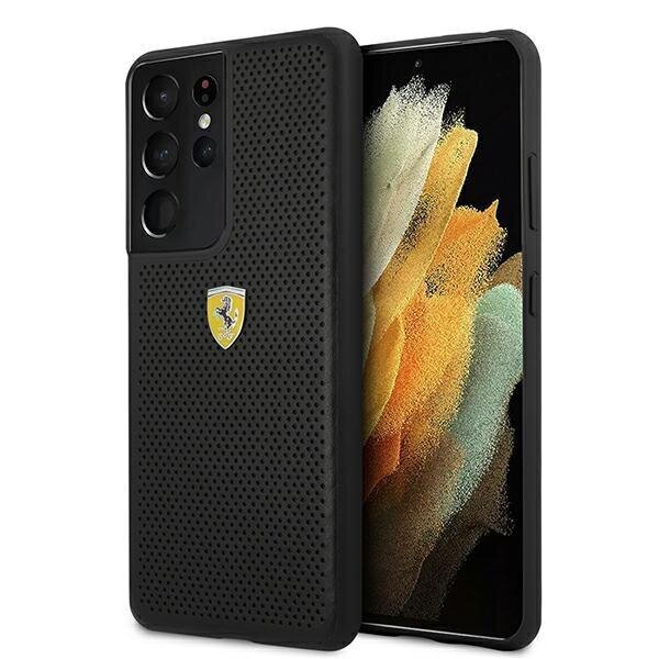 Telefono dėklas Ferrari FESPEHCS21LBK S21 Ultra G996 kaina ir informacija | Telefono dėklai | pigu.lt