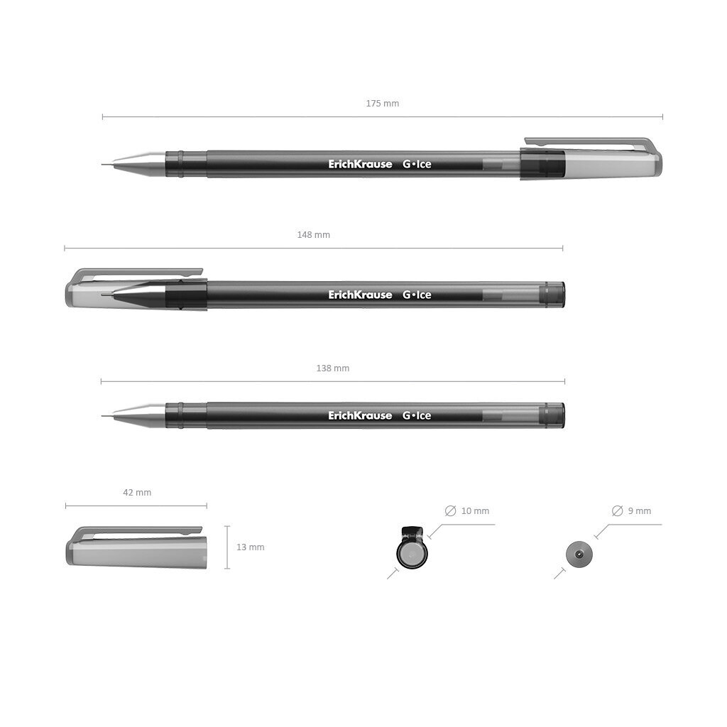 Gelinis rašiklis ErichKrause® G-Ice, juodas, 2 vnt. kaina ir informacija | Rašymo priemonės | pigu.lt