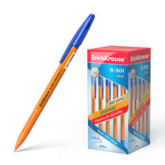 Ручка шариковая ErichKrause® R-301 Orange Stick 0.7, цвет чернил синий (в коробке по 50 шт.), набор цена и информация | Письменные принадлежности | pigu.lt