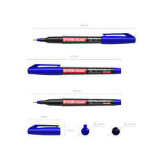 Перманентный линер ErichKrause®  FP-50, цвет чернил синий (в коробке по 12 шт.), набор цена и информация | Канцелярские товары | pigu.lt