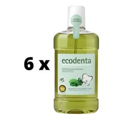 Ополаскиватель для полости рта Ecodenta, многофункциональный, с экстрактами шалфея и маслом мяты, 500мл x 6 шт. упаковка цена и информация | Зубные щетки, пасты | pigu.lt