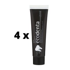 Черная отбеливающая зубная паста Ecodenta Ekstra, с сажей и Teavigo, 100 мл x 4 шт. упаковка цена и информация | Зубные щетки, пасты | pigu.lt