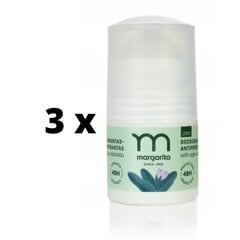 Dezodorantas-antiperspirantas MARGARITA 2in1 su šalavijų ekstraktu, 50ml x 3 vnt. pakuotė kaina ir informacija | Margarita Kvepalai, kosmetika | pigu.lt