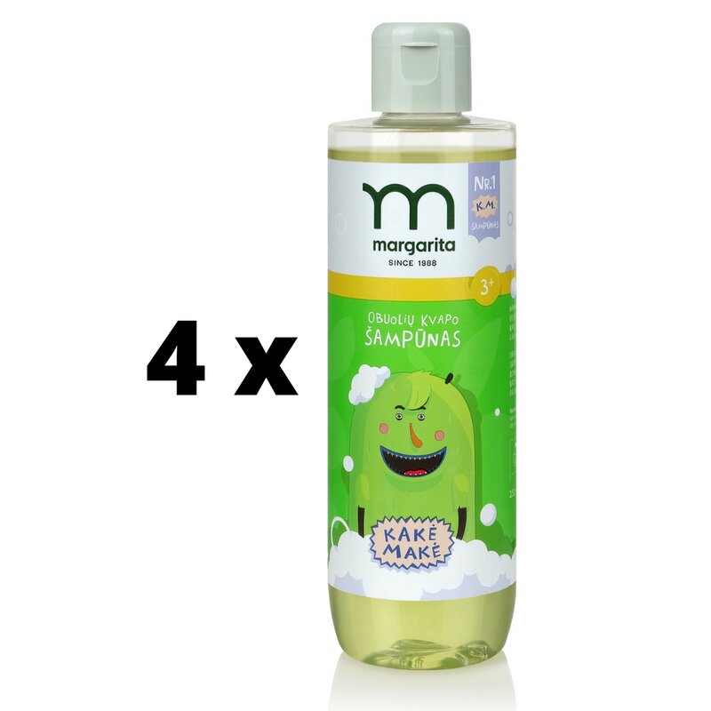 Šmpūnas MARGARITA Kakė Makė, vaikams, obuolių kvapo, 250 ml x 4 vnt. pakuotė kaina ir informacija | Šampūnai | pigu.lt