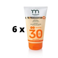 Солнцезащитный лосьон Margarita SPF30 с экстрактом моркови, упаковка 6 шт. по 150 мл цена и информация | Кремы от загара | pigu.lt