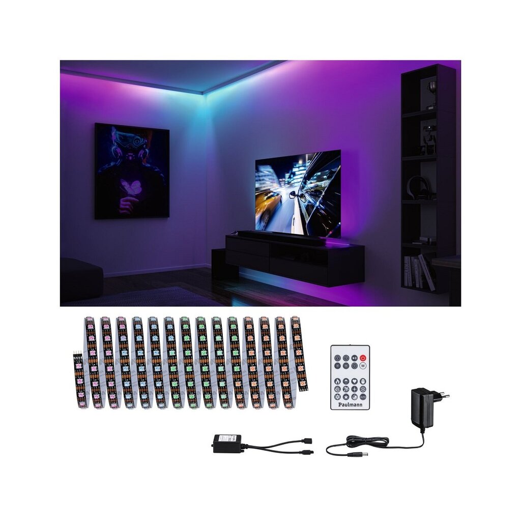 Paulmann LED LED juosta Dinaminė RGB 5m 10,5W 60LEDs/m RGB+ 15VA kaina ir informacija | LED juostos | pigu.lt