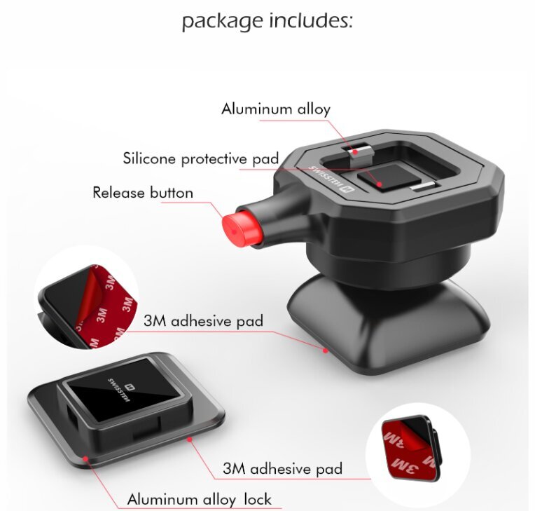 Swissten Quick Connect Holder 4" - 6.8" kaina ir informacija | Telefono laikikliai | pigu.lt