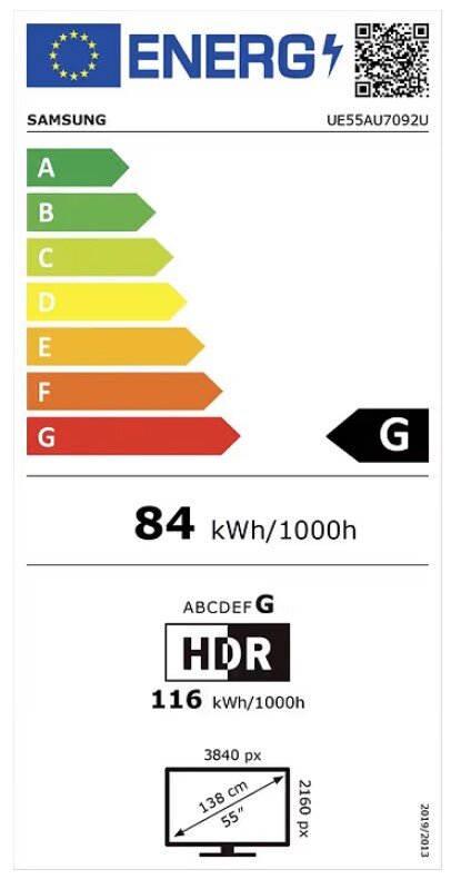 Samsung UE55AU7092UXXH цена и информация | Televizoriai | pigu.lt