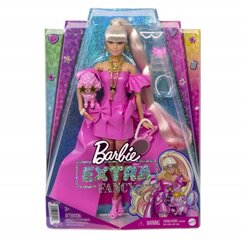 Lėlė Mattel Barbie Extra Fancy Doll In Shimy Pink Dress With Puppy, rožinė kaina ir informacija | Žaislai mergaitėms | pigu.lt