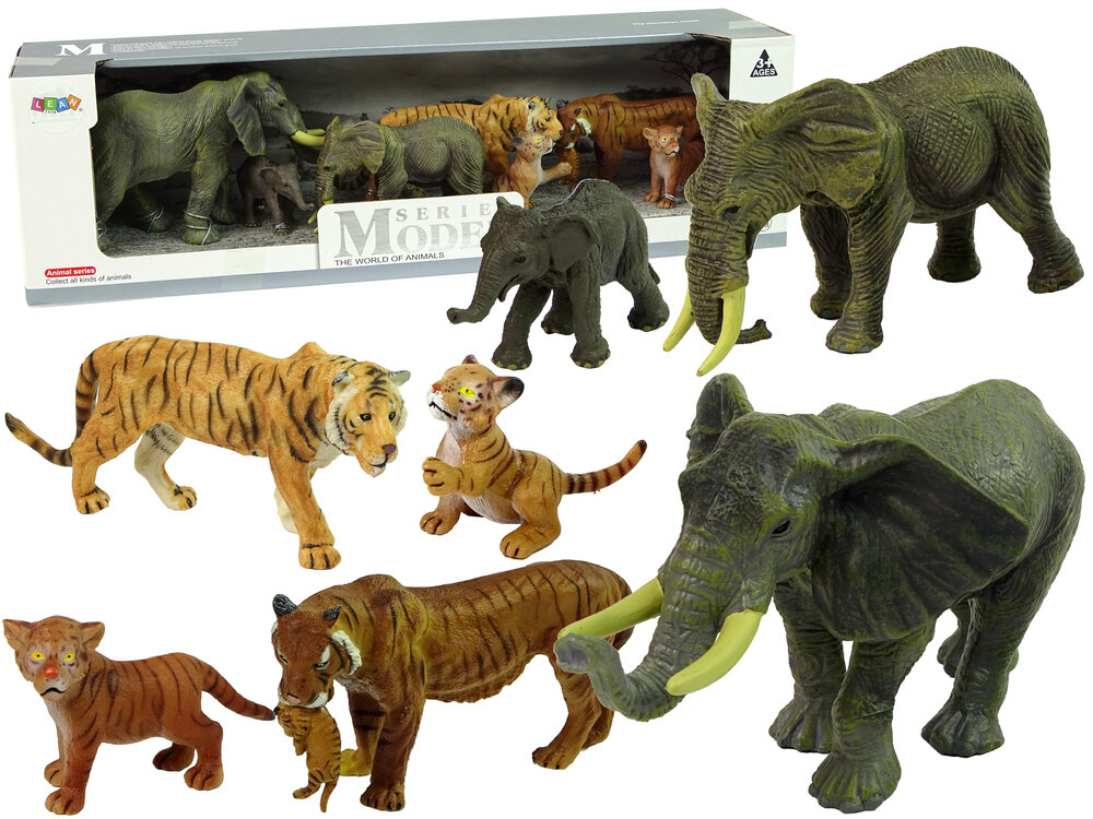 Figūrėlių rinkinys: Afrikos gyvūnai (dramblys, tigras) kaina ir informacija | Žaislai berniukams | pigu.lt