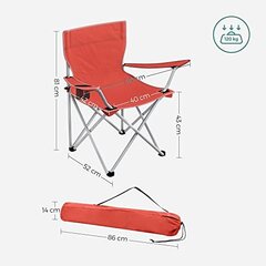 Stovyklavimo kėdžių komplektas Songmics GCB01RD, 2 dalių kaina ir informacija | Turistiniai baldai | pigu.lt