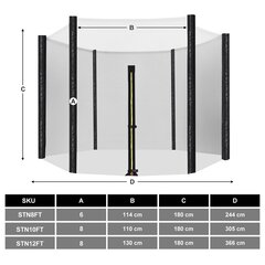 Защитная сетка для батута Ø 244 см STN8FT цена и информация | Батуты | pigu.lt