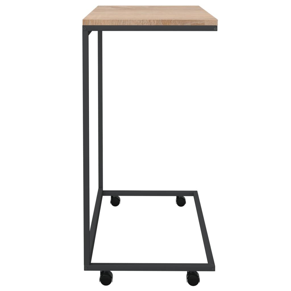 Šoninis staliukas su ratukais, juodas, 55x35x70cm, mediena kaina ir informacija | Kavos staliukai | pigu.lt