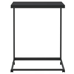 Šoninis staliukas su ratukais, juodas, 55x35x70cm, mediena цена и информация | Журнальные столики | pigu.lt