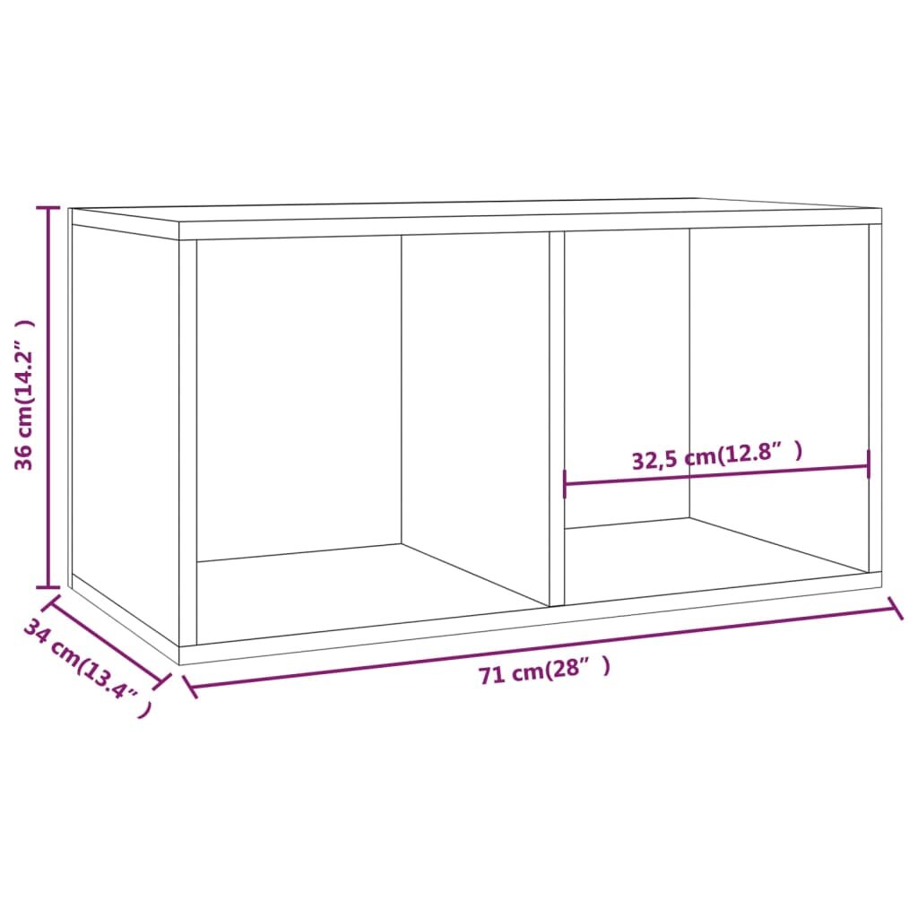 Dėžė vinilinėms plokštelėms, ąžuolo, 71x34x36cm, mediena kaina ir informacija | Spintos | pigu.lt