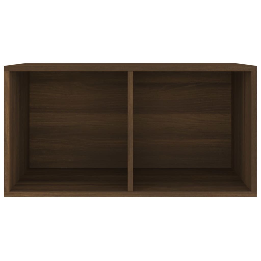 Dėžė vinilinėms plokštelėms, ruda, 71x34x36cm, mediena kaina ir informacija | Spintos | pigu.lt
