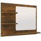 Vonios veidrodis, dūminio ąžuolo, 60x10,5x45cm, mediena цена и информация | Vonios spintelės | pigu.lt
