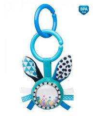 Pliušinis žaislas su barškučiu ir pakabuku Canpol Babies Triušis, 68/058, mėlynas kaina ir informacija | Žaislai kūdikiams | pigu.lt