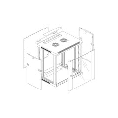 Pakabinama spintelė Intellinet pilnai surinkta 15U 600x600 19", stiklinės durys цена и информация | Аксессуары для корпусов | pigu.lt