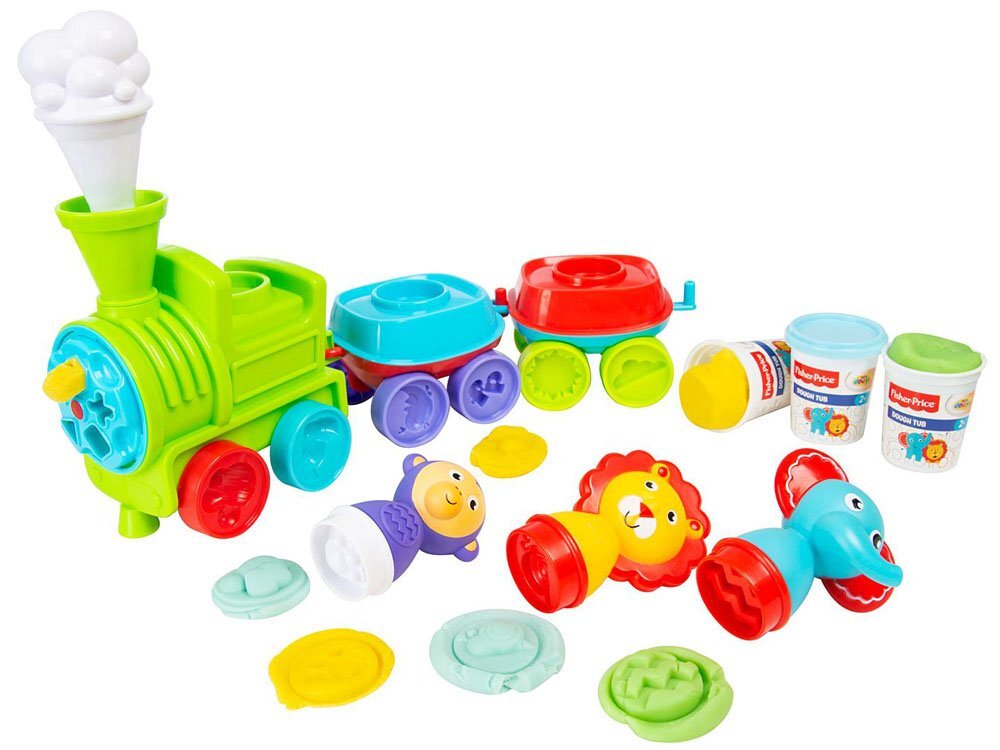 Fisher Price traukinys + 3 spalvų galvosūkis kaina ir informacija | Lavinamieji žaislai | pigu.lt