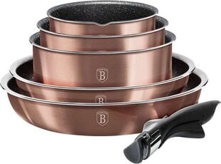 Berlinger Haus Metallic Line Rose Gold puodų rinkinys, 12 dalių kaina ir informacija | Puodai, greitpuodžiai | pigu.lt