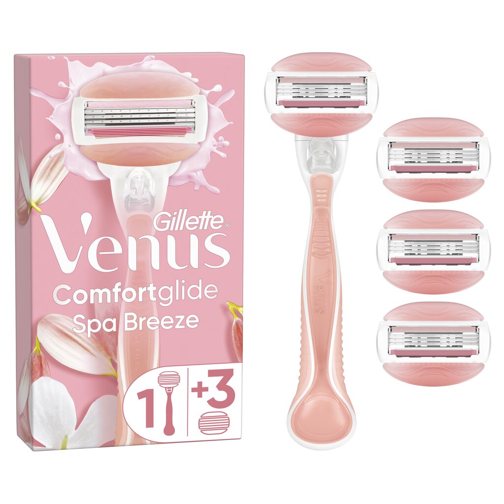 Skutimosi rinkinys moterims Gillette Venus ComfortGlide Spa Breeze, 4 vnt. kaina ir informacija | Skutimosi priemonės ir kosmetika | pigu.lt