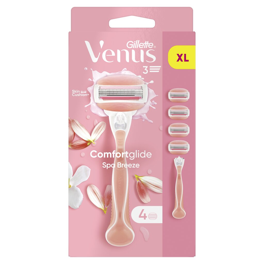 Skutimosi rinkinys moterims Gillette Venus ComfortGlide Spa Breeze, 4 vnt. kaina ir informacija | Skutimosi priemonės ir kosmetika | pigu.lt