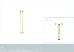 Серьги с золотым покрытием 750°, ⬍ 4.9см, произведено во Франции цена и информация | Серьги | pigu.lt