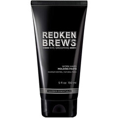 Паста для моделирования волос Redken Brews Work Hard Molding Paste, 150 мл цена и информация | Средства для укладки волос | pigu.lt