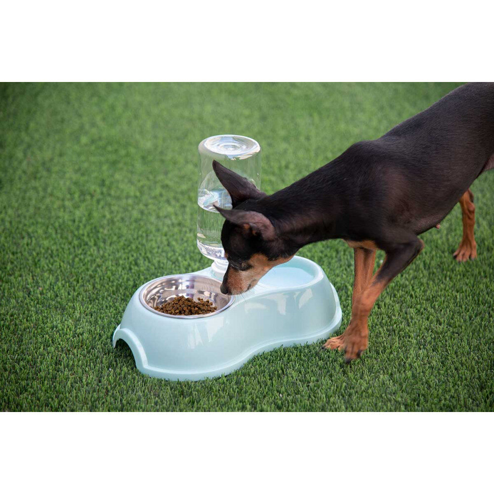 Gyvūnų maisto dubenėlis su vandens dalytuvu kaina ir informacija | Dubenėliai, dėžės maistui | pigu.lt