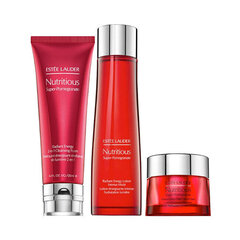 Veido odos priežiūros rinkinys Estee Lauder Nutritious Super-granate Overnight Radiance moterims: valomosios putos, 125 ml + losjonas Intense Moist, 200 ml + naktinis kremas, 50 ml kaina ir informacija | Veido kremai | pigu.lt