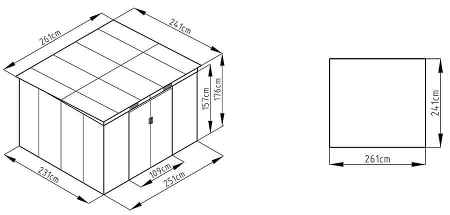 Metalinis įrankių namelis OREGON 9x8 beige kaina ir informacija | Sodo nameliai, malkinės, pastogės | pigu.lt