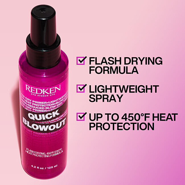 Apsauginis purškiklis nuo karščio Redken Quick Blowout, 125 ml цена и информация | Plaukų formavimo priemonės | pigu.lt