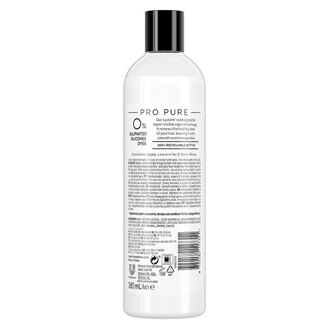 Kondicionierius pažeistiems plaukams Tresemme Pro Pure Damage Recovery Condiotioner, 380 ml kaina ir informacija | Balzamai, kondicionieriai | pigu.lt