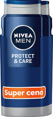 Rinkinys Nivea Men Protect & Care vyrams: dušo želė, 2 x 500 ml kaina ir informacija | Dušo želė, aliejai | pigu.lt