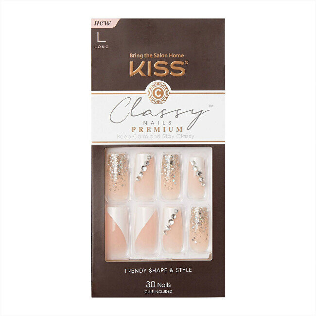 Dirbtiniai nagai Kiss Premium Classy Gorgeous, 30vnt. kaina ir informacija | Manikiūro, pedikiūro priemonės | pigu.lt