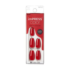 Накладные ногти imPRESS Press-On Manicure Bare But Butter Short Nails Reddy or Not, 30 шт., размер S цена и информация | Книпсер для ногтей NGHIA EXPORT NC-03  | pigu.lt