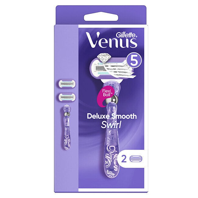 Skustuvas Venus Deluxe Smooth Swirl + 2 galvutės цена и информация | Skutimosi priemonės ir kosmetika | pigu.lt