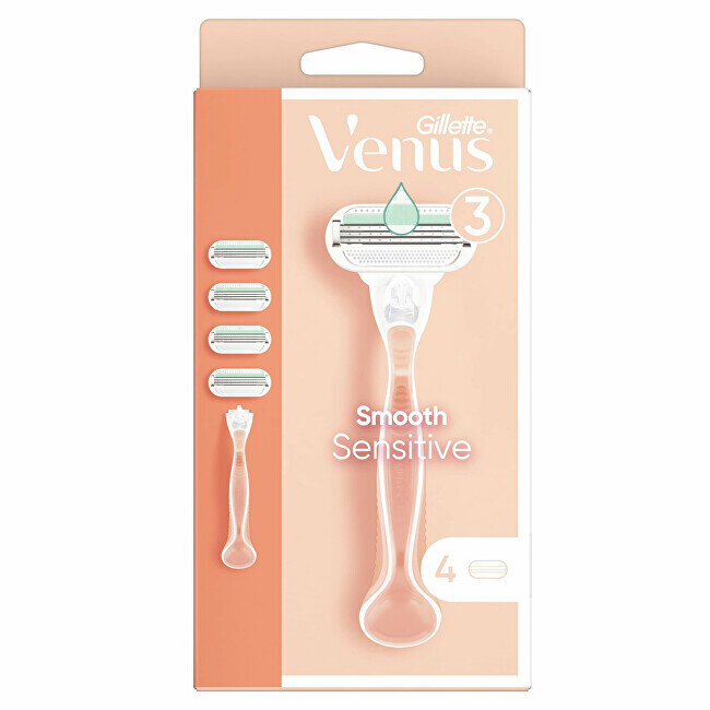 Skustuvas Venus Smooth Sensitive + 4 galvutės kaina ir informacija | Skutimosi priemonės ir kosmetika | pigu.lt