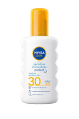 Kremas nuo saulės Nivea Sun Sensitive SPF 30 sun spray, 200 ml цена и информация | Кремы от загара | pigu.lt