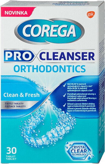 Valymo tabletės dantų protezams Pro Clean ser Orthodontics, 30 vnt цена и информация | Dantų šepetėliai, pastos | pigu.lt