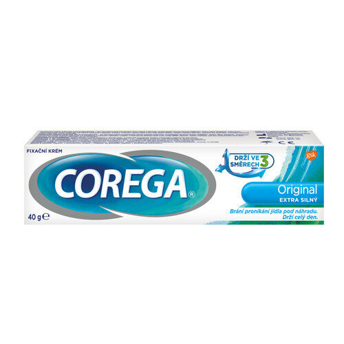 Kremas protezams Corega Extra strong Original Cream, 40 g kaina ir informacija | Dantų šepetėliai, pastos | pigu.lt