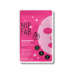Veido kaukė Nip+FAB Teen Skin Fix Salicylic Acid Sheet Mask, 25ml kaina ir informacija | Veido kaukės, paakių kaukės | pigu.lt