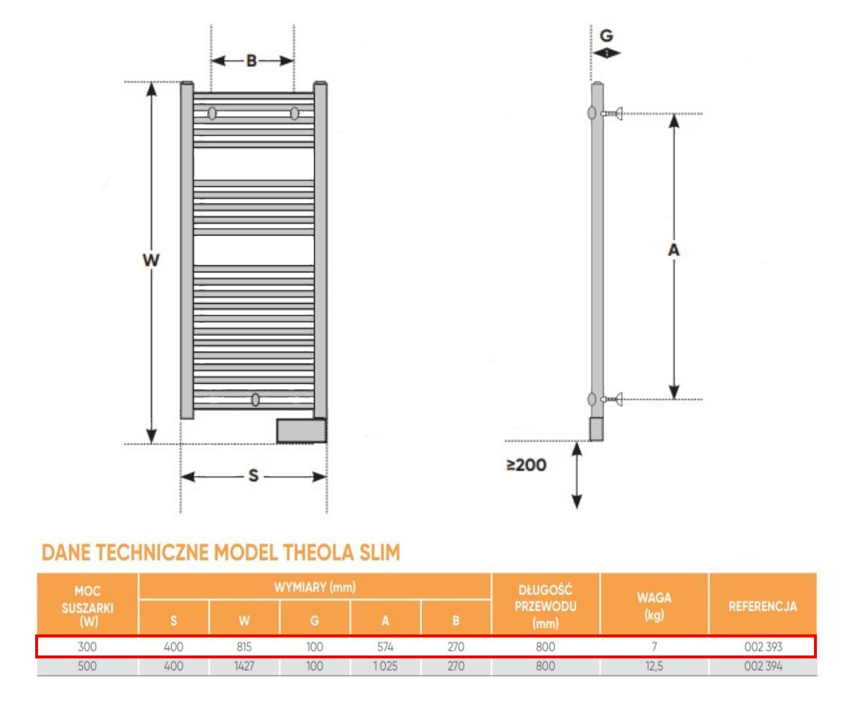 Šildomas rankšluosčių džiovintuvas Atlantic Theola Digital Slim 300W kaina ir informacija | Gyvatukai, vonios radiatoriai | pigu.lt