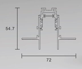 Magnetinis bėgelis, berėmis užglaistomas juodas R20-2 1000mm kaina ir informacija | Bėginiai šviestuvai ir bėgiai | pigu.lt