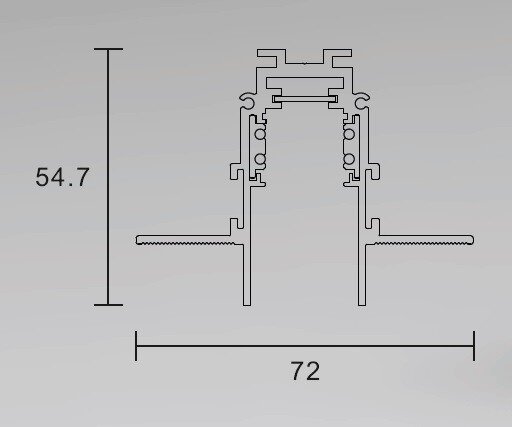 Magnetinis bėgelis, berėmis užglaistomas juodas R20-2 2000mm kaina ir informacija | Bėginiai šviestuvai ir bėgiai | pigu.lt